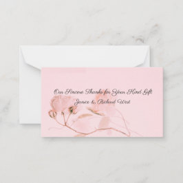 Tarjeta Pequeña Boda de rosa rosa rosa suave romántico gracias