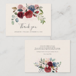 Tarjeta Pequeña Boda de Verdor Borgoña Floral Presupuestario Graci