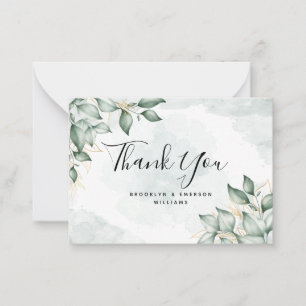 Tarjeta Pequeña BODA del follaje verde Eucalyptus