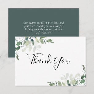 Tarjeta Pequeña BODA del follaje verde Eucalyptus