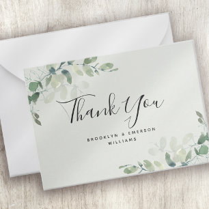 Tarjeta Pequeña BODA del follaje verde Eucalyptus