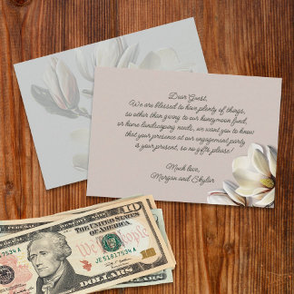 Tarjeta Pequeña Boda del sur de Magnolia deseando un buen mensaje