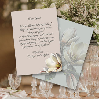 Tarjeta Pequeña Boda del sur de Magnolia deseando un buen mensaje