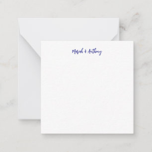 Tarjeta Pequeña Boda Elegante Creativa Clásica Azul Blanco