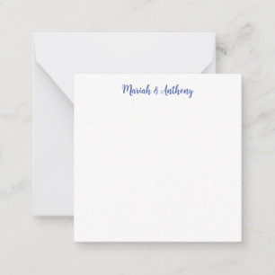 Tarjeta Pequeña Boda Elegante Creativo Clásico Azul Blanco