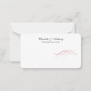 Tarjeta Pequeña Boda Elegante Creativo Resumen Curvas Blancas