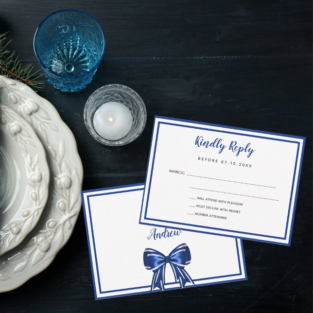 Tarjeta Pequeña Boda elegante de color azul real (Subido por el creador)