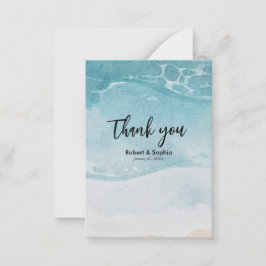 Tarjeta Pequeña Boda en la playa azul veraniega Gracias