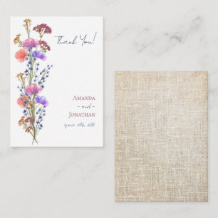 Tarjeta Pequeña Boda floral acrílico de lujo rustico gracias