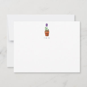 Tarjeta Pequeña Boda floral acuarela Monograma Estacionamiento