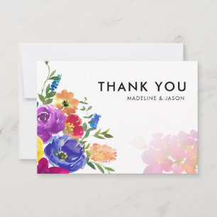 Tarjeta Pequeña Boda floral de color negrita minimalista