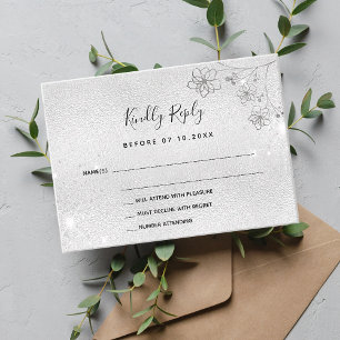 Tarjeta Pequeña Boda floral elegante RSVP