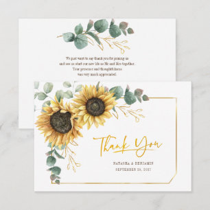 Tarjeta Pequeña Boda Floral Eucalyptus Floral Gracias