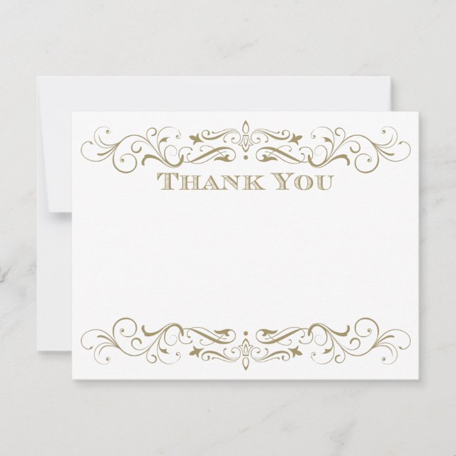 Tarjeta Pequeña Boda floreciente de oro antiguo de época (Anverso)