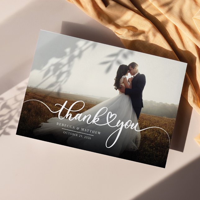 Tarjeta Pequeña Boda florido a mano de los recién casados Gracias (Subido por el creador)