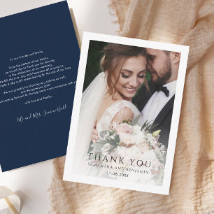 Tarjeta Pequeña Boda fotográfico moderno sencillo gracias