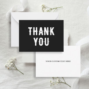 Tarjeta Pequeña Boda gótica negro y blanco gracias