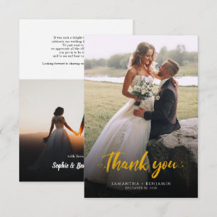 Tarjeta Pequeña Boda Gracias Script Parple Photos