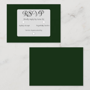 Tarjeta Pequeña Boda mínimo de Green Forest Green RSVP