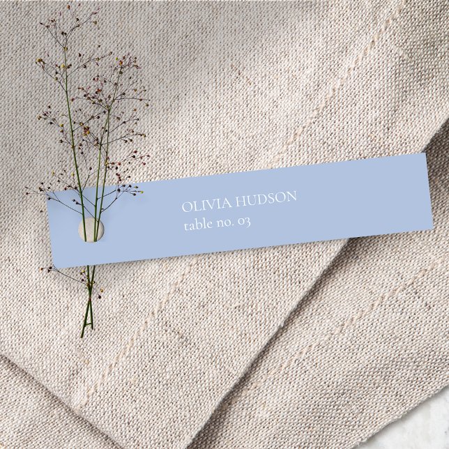 Tarjeta Pequeña Boda mínimo Dusty Blue & White Place Nombre (Subido por el creador)