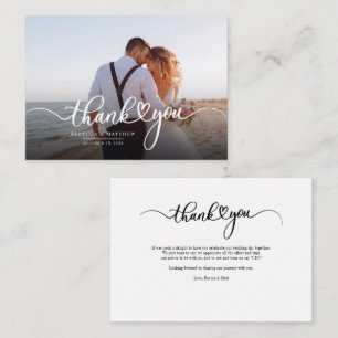 Tarjeta Pequeña Boda moderno con guión gráfico gracias