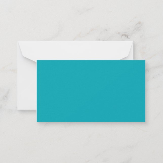 Tarjeta Pequeña BODA monocromo Verde azulado azul de pavo real (Anverso)