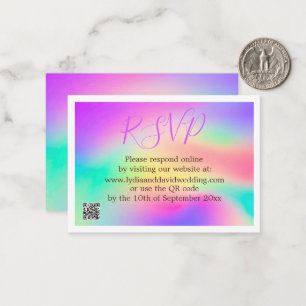 Tarjeta Pequeña Boda Multi-Color Tie Dye Moderno RSVP