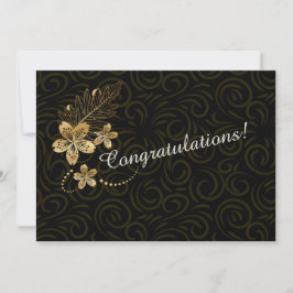 Tarjeta Pequeña Boda o aniversario Felicitaciones Flor de oro