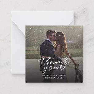 Tarjeta Pequeña Boda Photo Script Gracias