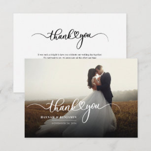 Tarjeta Pequeña Boda Photo Script Gracias