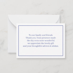 Tarjeta Pequeña Boda púrpura Gracias