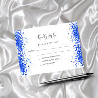 Boda real de confeti blanco RSVP