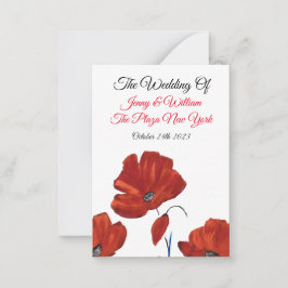 Tarjeta Pequeña Boda Red Poppies
