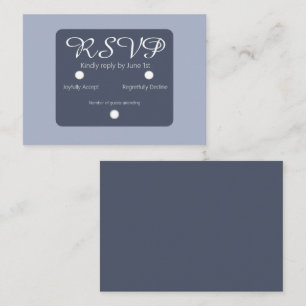 Tarjeta Pequeña Boda RSVP simple azul y azul claro