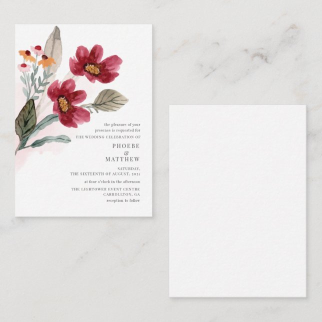 Tarjeta Pequeña Boda ruso moderno (Anverso / Reverso)