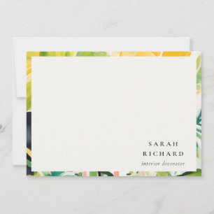 Tarjeta Pequeña Boho Chic Verde Tropical Hoja Follaje Botánico