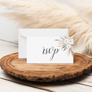 Tarjeta Pequeña Boho de presupuesto Boho Pampa Boda de vegetación 