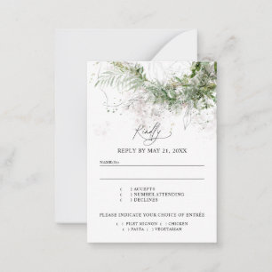 Tarjeta Pequeña Boho de presupuesto de la boda de la vegetación RS
