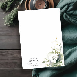 Tarjeta Pequeña Boho moderno Resumen Logo de Floral Blanca Verde