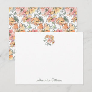 Tarjeta Pequeña Boho Pastel Watercolor Floral Bridal Shower Person