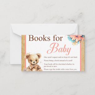 Tarjeta Pequeña Boho Pink Bear Baby Shower Boys para bebé