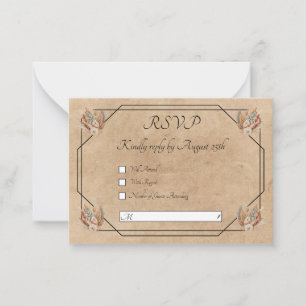 Tarjeta Pequeña Boho Rústico Floral Wedding RSVP