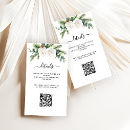Tarjeta Pequeña Boho Script Greenery Wedding Recepción Código QR