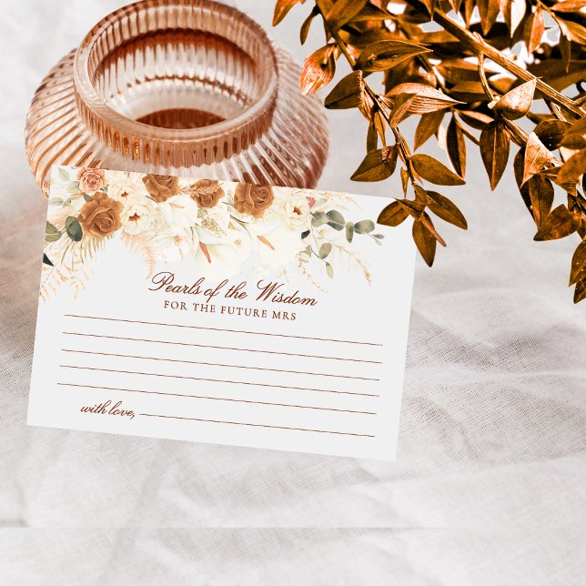 Tarjeta Pequeña Boho Terracotta Calla Lilies Pearls of Wisdom Game (Subido por el creador)