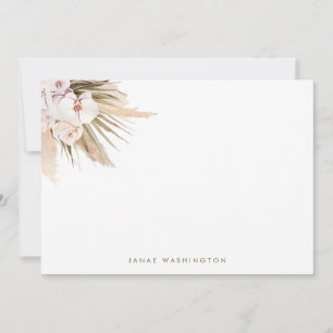 Tarjeta Pequeña Boho Watercolor Pampas Grass Personalizado