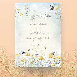 Tarjeta Pequeña Boho Wildflower La boda verde rústica salva la fec