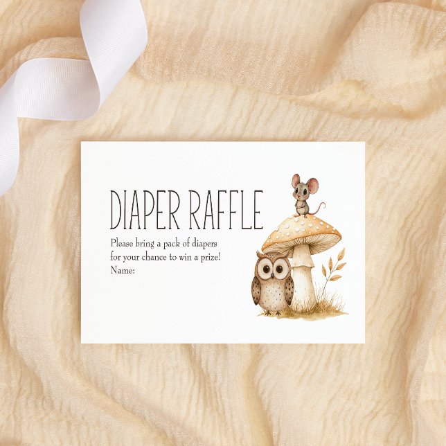 Tarjeta Pequeña Boho Woodland Animals Baby Shower Diaper Raffle (Subido por el creador)
