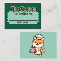 Boleto de regalo personalizable de Shiba Cake