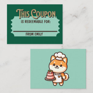 Tarjeta Pequeña Boleto de regalo personalizable de Shiba Cake
