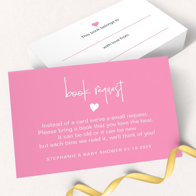 Tarjeta Pequeña Boleto de solicitud de libro rosa profundo para du (Subido por el creador)